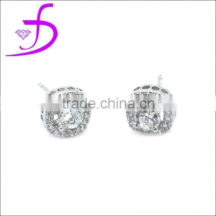 925 silver jewelry diamond stud White Gold with Starry Dimond stud earrings