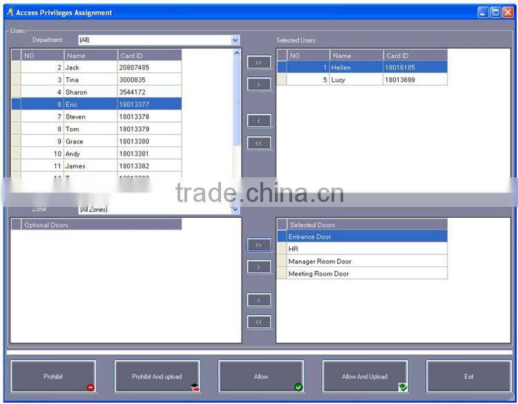 Ethernet Wiegand network TCP IP 4 Door Access Control System+Power+Lock+Reader+Exit Button