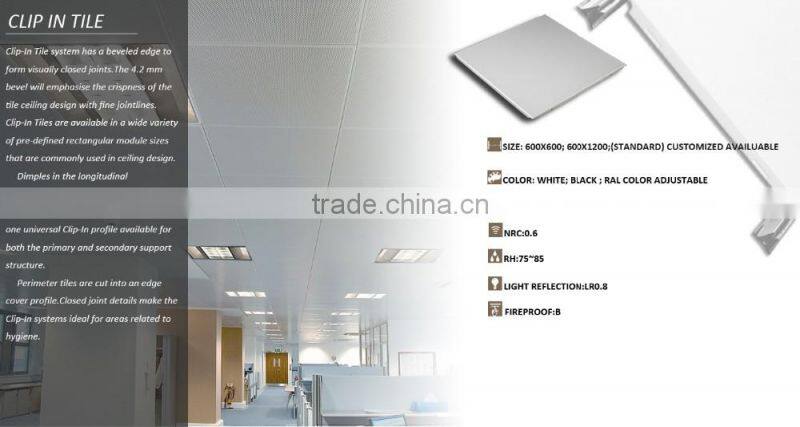 Commercial Aluminum types of false ceiling boards