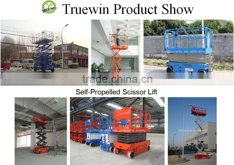 electric warehouse / garage / stock / storage use vertical cargo lift / self propelled scissor lift