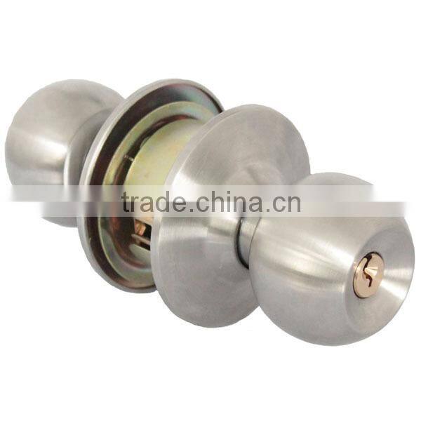 Satin Stainless steel Polished Cylindrical Knob Door Lock With 60mm latch SP5871SS
