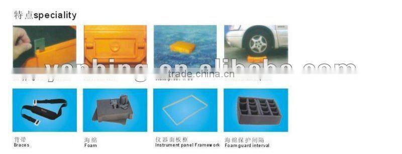 Wonderful dustproof hard plastic waterproof equipment tool case with foam and wheels