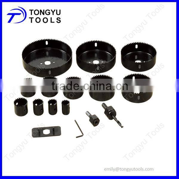 16 pc High Carbon Steel Black Finish Hole Saw Set