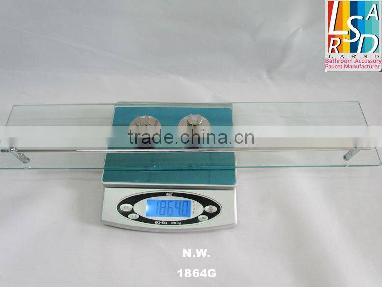 Bathroom brass holder with tempered glass shelf NO.3353