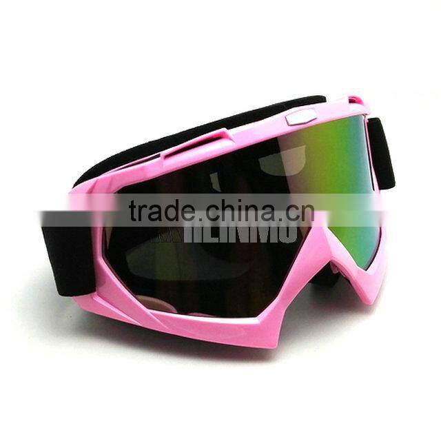 PINK Universal adult flexible motocross goggles