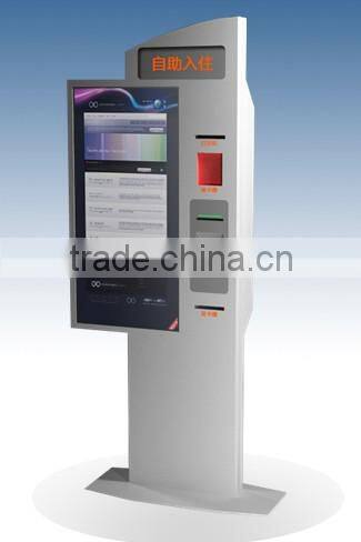 19" free standing hotel Lobby Kiosk for check-in/check-out/zip-in/zip-out