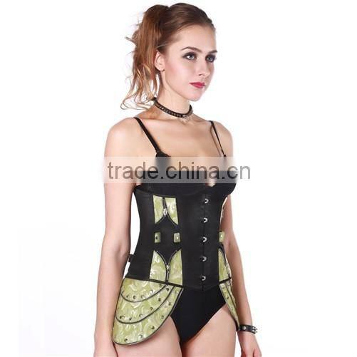 Special design embroidered brown top design plain corset designer corset tops