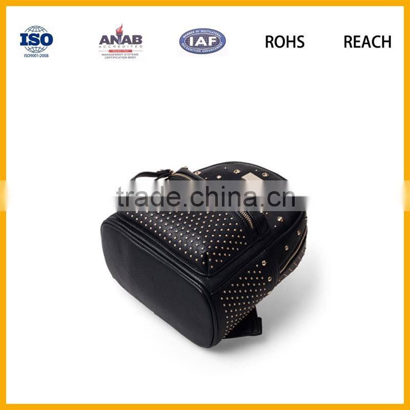 2016 wholesale fashion custom women high school leather laptop bag backpack