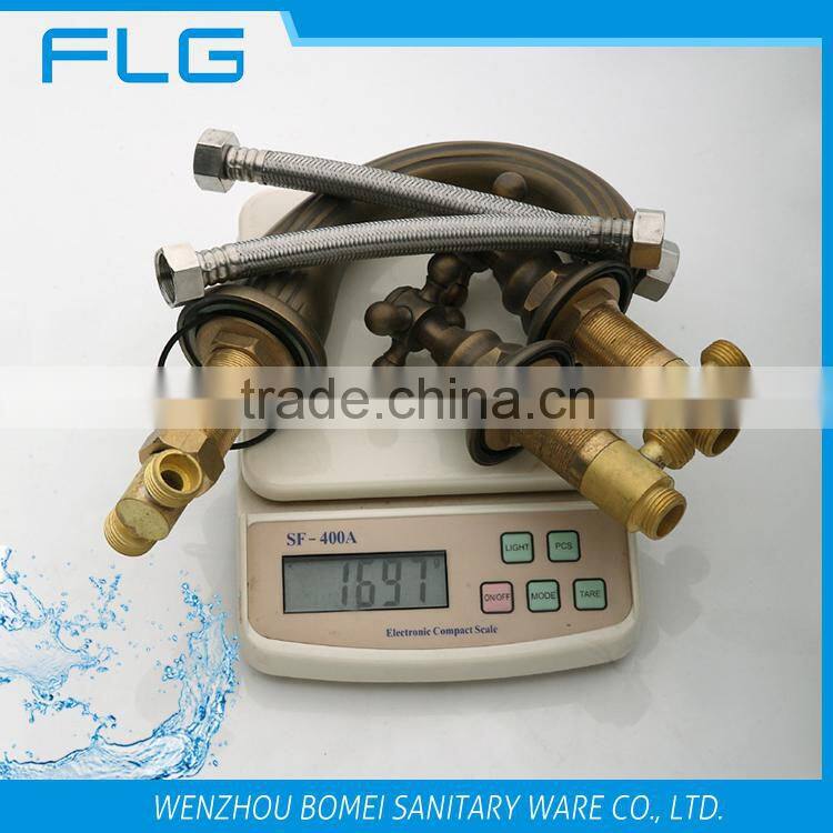 Lead Free Healthy Double Handle Cold And Hot Water Antique Basin Bathroom Faucet FLG606