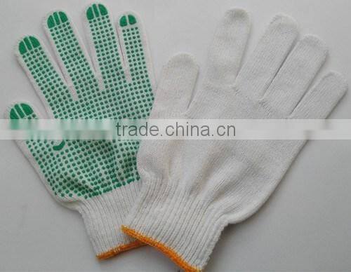 BSSAFETY China supplier poly cotton knitted pvc dotted safety gloves, cheap work gloves