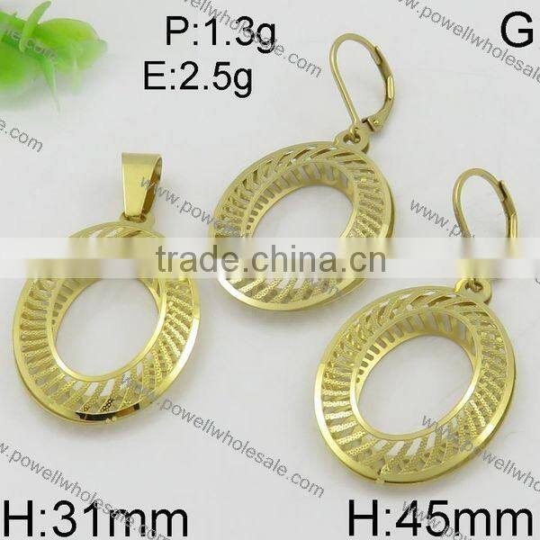 New arrival oval shape dubai 18k gold jewelry set