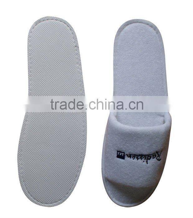 poly terry washable open toe slipper for Radission hotel, l,luxury, softable