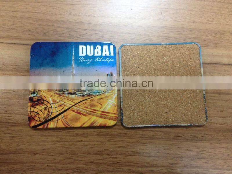 tin cork board coaster