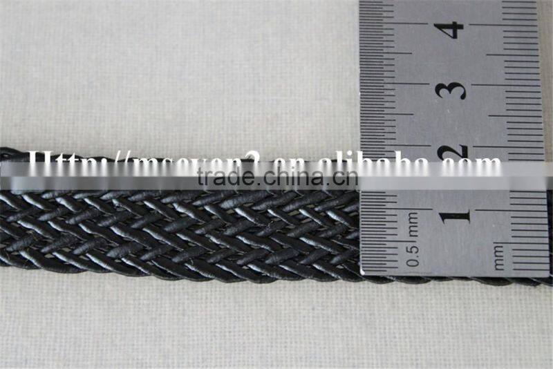 cheap price 100% PU materil black laces trimmings ribbons braids for belt