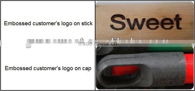 Metal screw natural broom stick