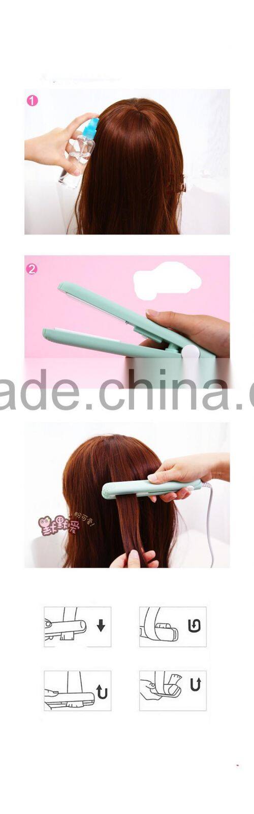 Gold supplier ceramic mini hair straightener and curler