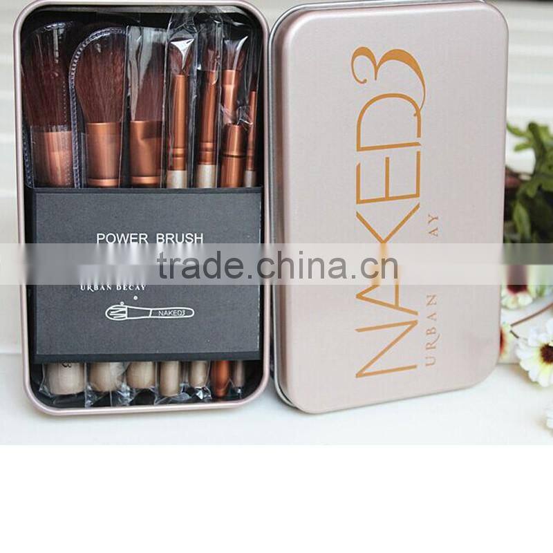 Hot !!! Good quality 12pcs brand naked3 makeup brush wholesale naked 3 brush set for cosmetics makeup brush free sample