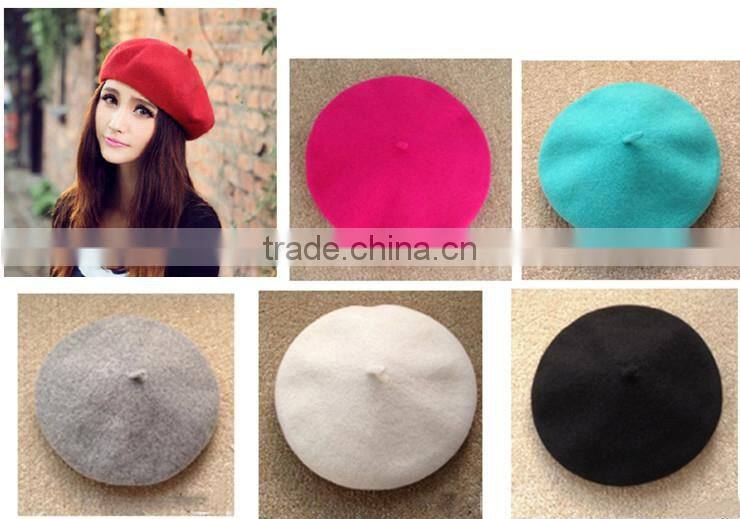New Womens Winter Fashion Warm Soft Wool French Berets Tam Beanie Slouch Hat