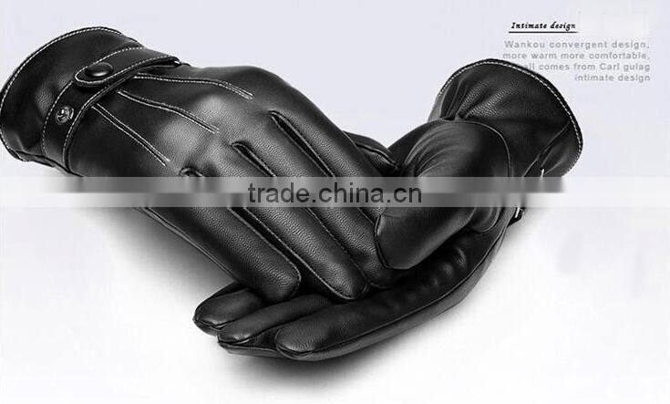 New Fashion Men's Touch Leather Gloves Screen Touch Gloves For Smartphone Winter Leather Touchscreen Gloves Wholesale