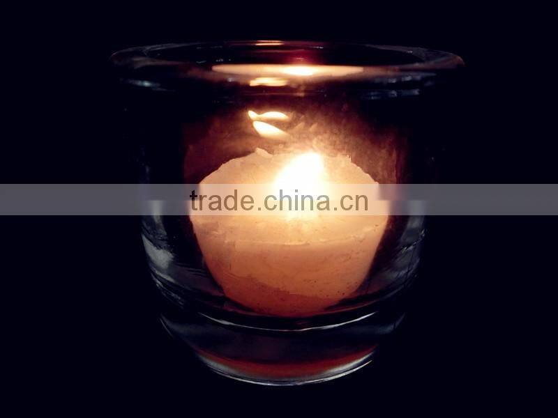 Cheap clear glass candle holder/straight round shaped candle wax jar