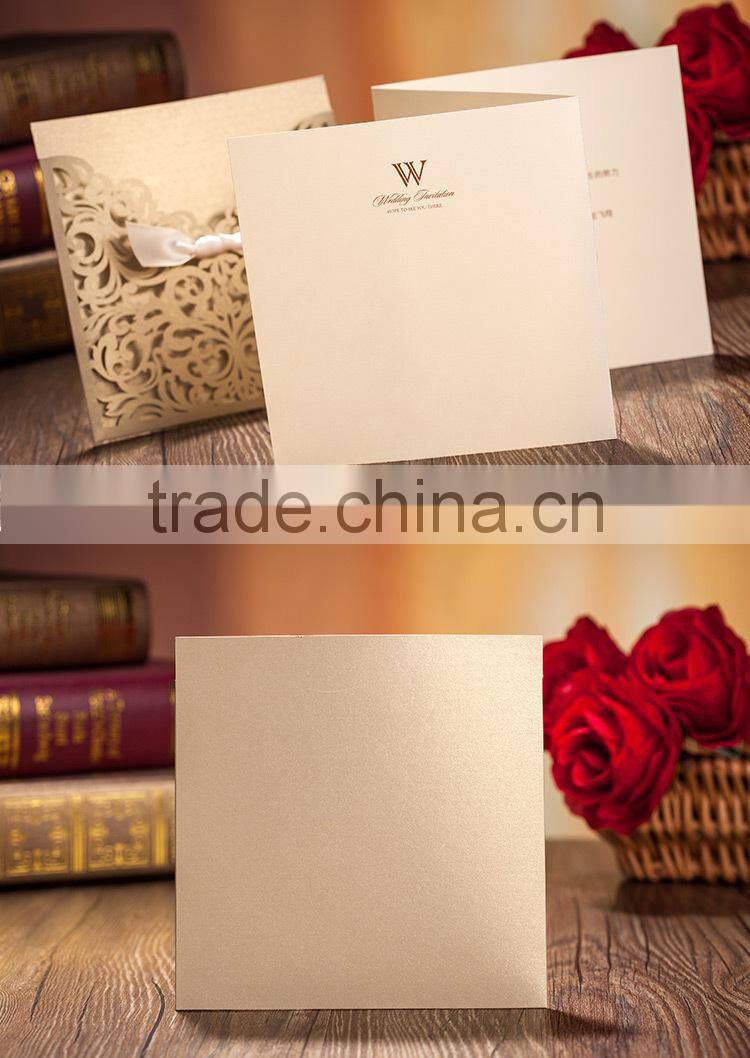 Custom design silk tie wedding invitation card