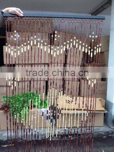Wood bead curtain