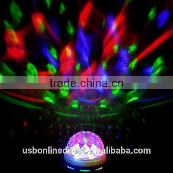 Fashionable 3W E27 RGB led crystal magic ball light Led Rotating Lamp
