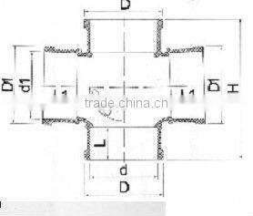 PVC-U plastic drainage cross DIN/BS /upvc cross