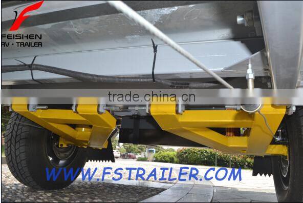 Off-road style foward folding hard floor travel camper trailer with independent suspension and kitchen system