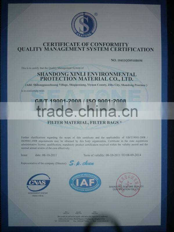 300mm x 12mtrs Fiberglass reverse air filter collecor bag used in cement production