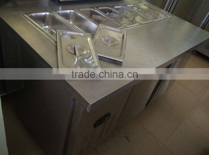 Jieguan Stainless steel Salad Fridge Table TS-1500 TEL: 0086-13632272289