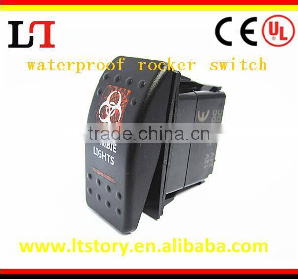 waterproof rocker switch with neon light for car/motorcycle