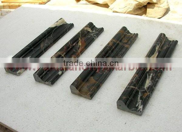 NEW BLACK AND GOLD ( MICHAEL ANGELO) MARBLE CHAIR RAIL MOLDING