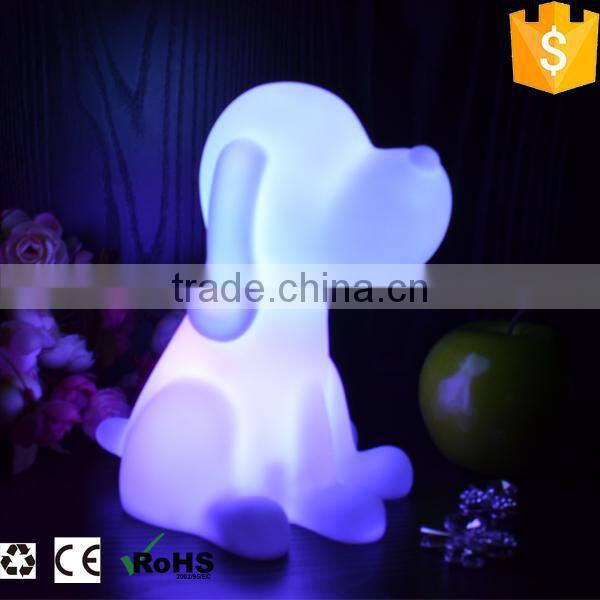 2016 led night light toys dog shape glass desk baby night light