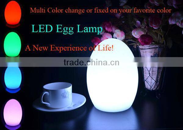 multi color change Egg shape plastic table lamp desk light lamp