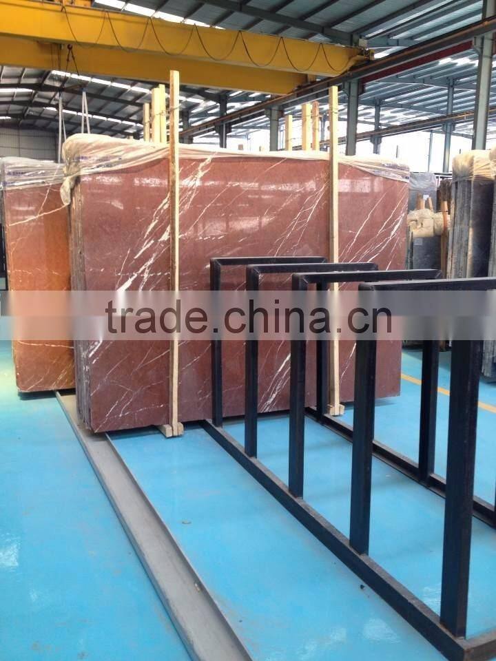 Natural red marble slab with natural vein