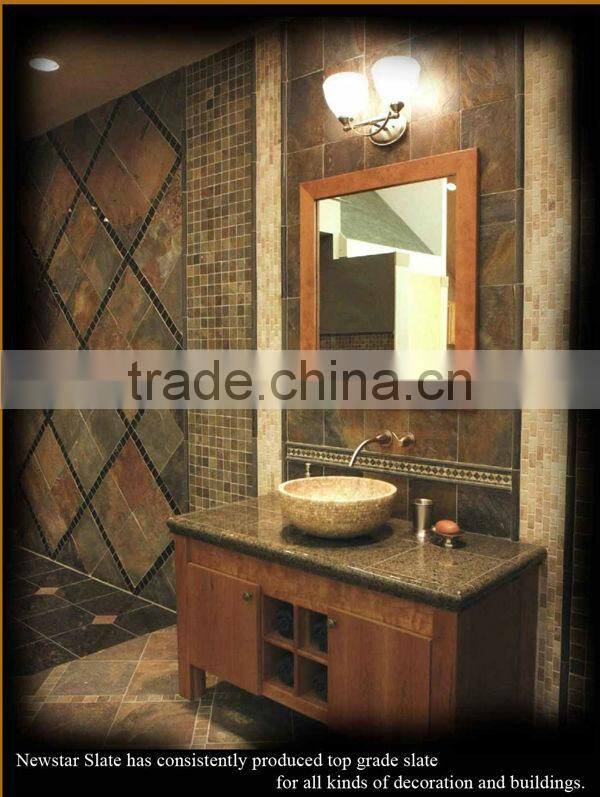 Green peacock slate tile