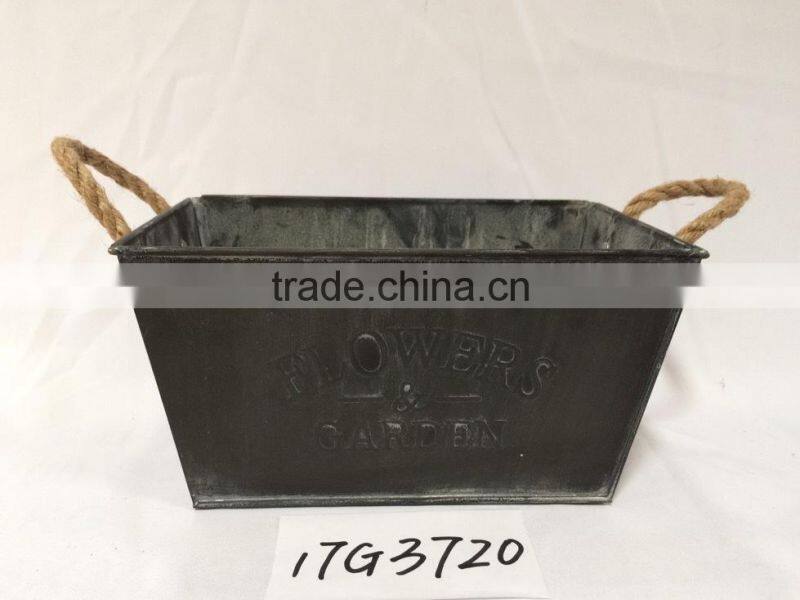 cheap antique black coffee striped square wall garden hanging wrought iron rustic planter