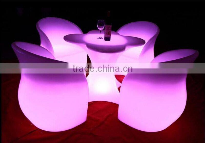 rechargeable 16 color change illuminated led bar chair
