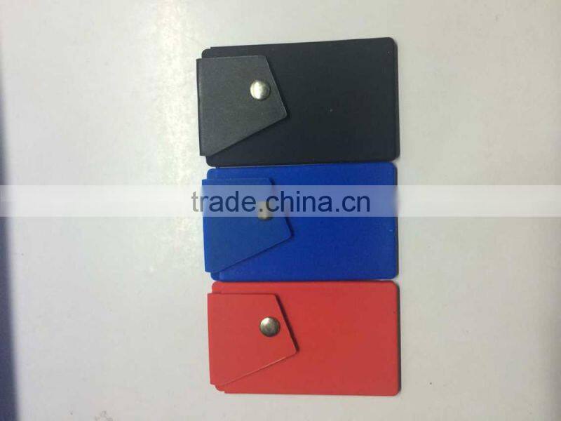 Newly sticker silicone mobile phone card pocket with stand holder