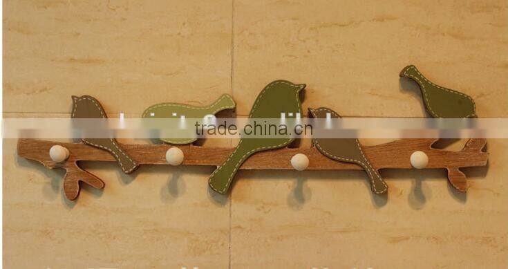 CY080 Wooden decorative bird wall hook wood hook Wooden decorative bird