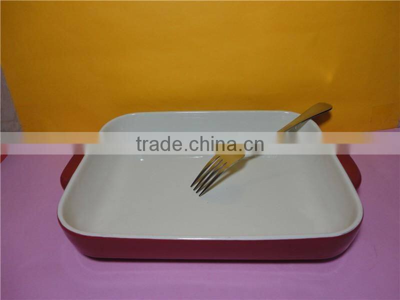 High quality wholesale red ceramic glossy glaze plate