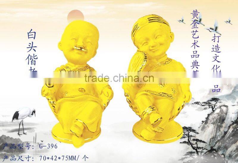 24k gold plated love baby Figurines decoration