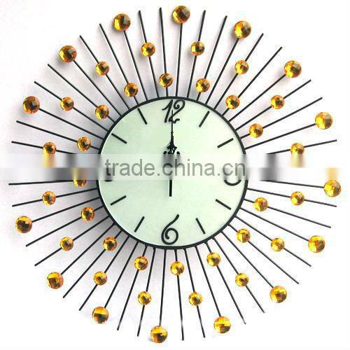 acrylic diamond metal wall clock