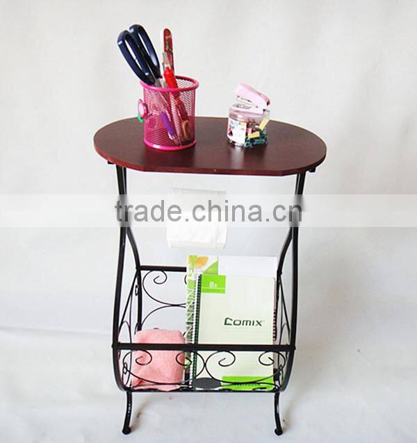 RH-02 wood top Gramercy Scroll-Design Bathroom storage coffee table metal Table