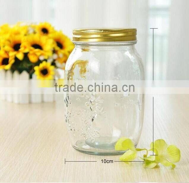 ZIBO wholesale glass canned jars with tin lid