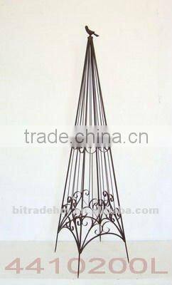 metal plant stake with globe