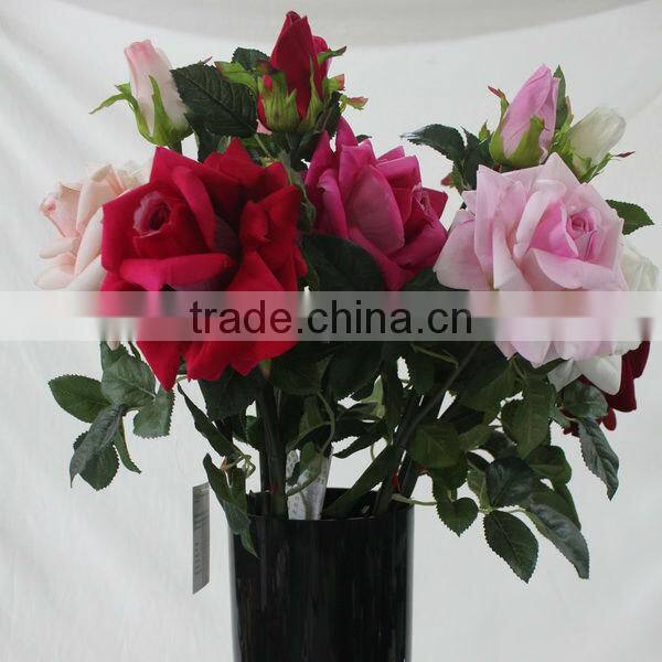 Wholesale artificial rose flowers good quality for indoor decoration