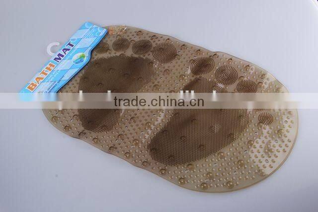 PVC anti slip bath mat massage pad with Foot pattern/bathroom mat