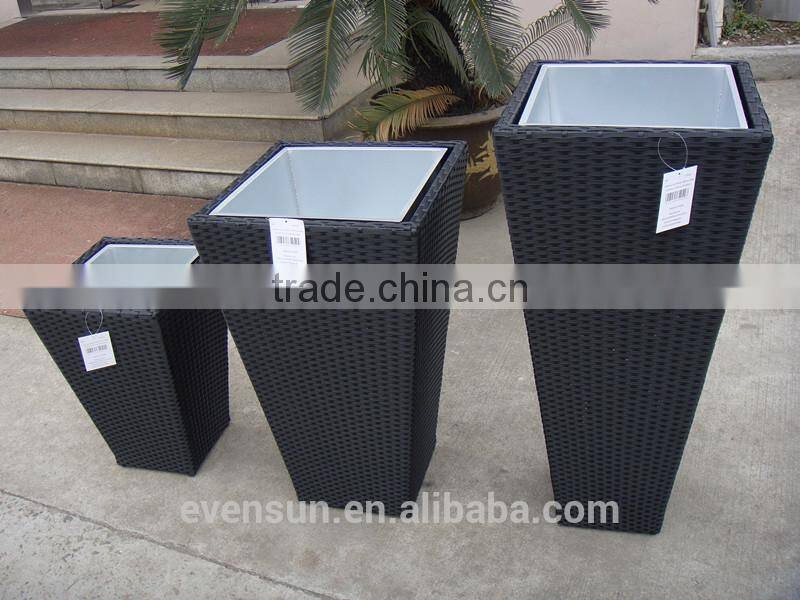 rattan flower pot garden